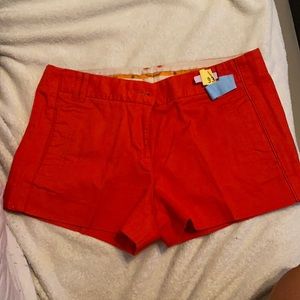 Tory Burch Solid orange shorts, no fading